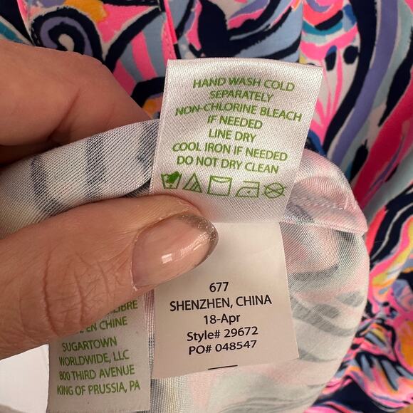 Lilly Pulitzer Carlotta Stretch Shift Dress Nauti Navy Boho Bateau, Size 0, NWOT - Picture 6 of 8